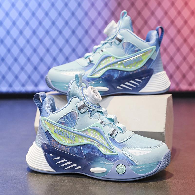Children's Basketball Shoes Are Lightweight and Shock-absorbing, Autumn and Winter Leather Surface Waterproof, Non-slip and Wear-resistant, Mediu
