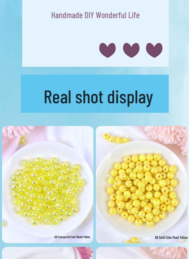 Acrylic Solid Color Round Beads for DIY Jewelry Bracelet Making