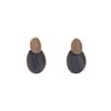 Morandi Cold Wind Dripping Oil Irregular Oval Earrings, French Retro Advanced Haze Blue Stud Earrings