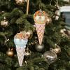 Blauer Eisanhänger Weihnachtsbaumschmuck Glas rosa Eis Neujahrsgeschenk Weihnachten Festliche Raumdeko 2024 NOEL