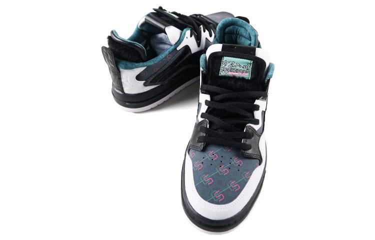 1807 X Li Ning Wave PRO Skateboard Shoes Women's Low Top Black/White AECR066-1