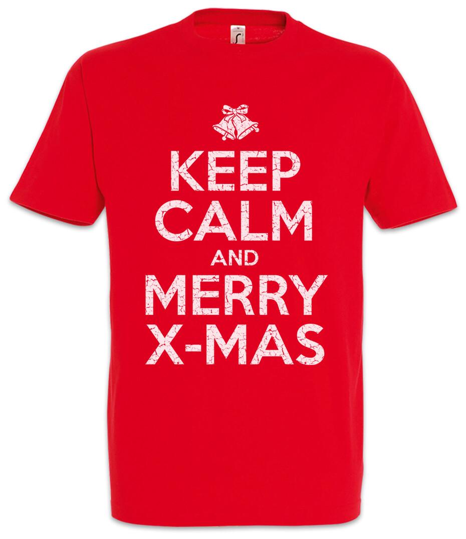Keep Calm And Merry X-Mas Men s T-Shirt Let It Snow White Cristmas Snow White L