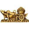 Pure Copper Ox Pulling Treasure Pot Statue Wealth Golden Ox with Cart Full of Gold Ingots, Chinese Zodiac Lucky Animal CraftGift