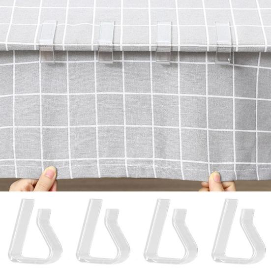 24Pcs Clear Tablecloth Clips Reusable Simple Installation Windproof Transparent Clamps Table Cover Holders