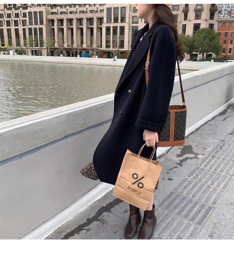 

Oatmeal Double-Sided Cashmere Women s Mid-Length Coat - 2023 Autumn/Winter Korean Hepburn Style Medium