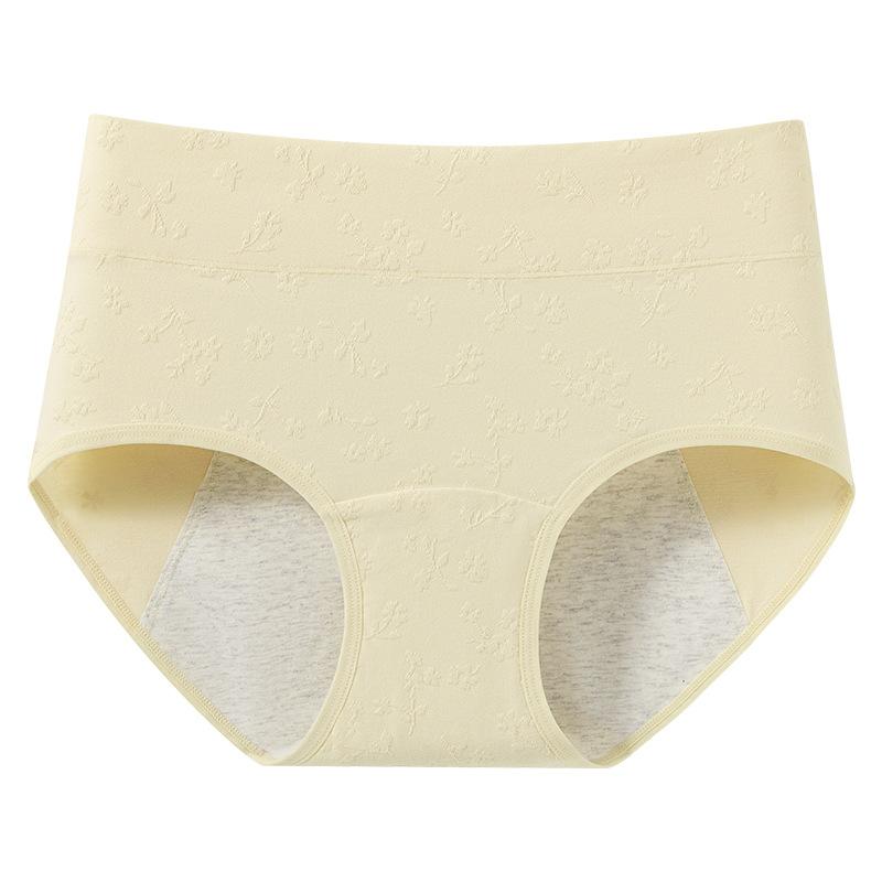 Women's Spring and Autumn Period Leak Proof High Waist Cotton Antibacterial Crotch Non Mark Triangle Briefs