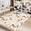 1PC Deer Flowers Non-Slip Floor Carpet Compatible for Office&Living Room&Bedroom&Dining room - Flat- Soft & Pattern, Vibrant Colors-W306
