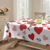 Valentine'S Day Round Tablecloth, Anniversary Wedding Holiday Party Decoration Love Home Kitchen Restaurant Decoration