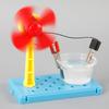 Science Demonstration Hand Making Saltwater Powered Generator Fan Set Enhancing Physics Education and Handcraft Skills