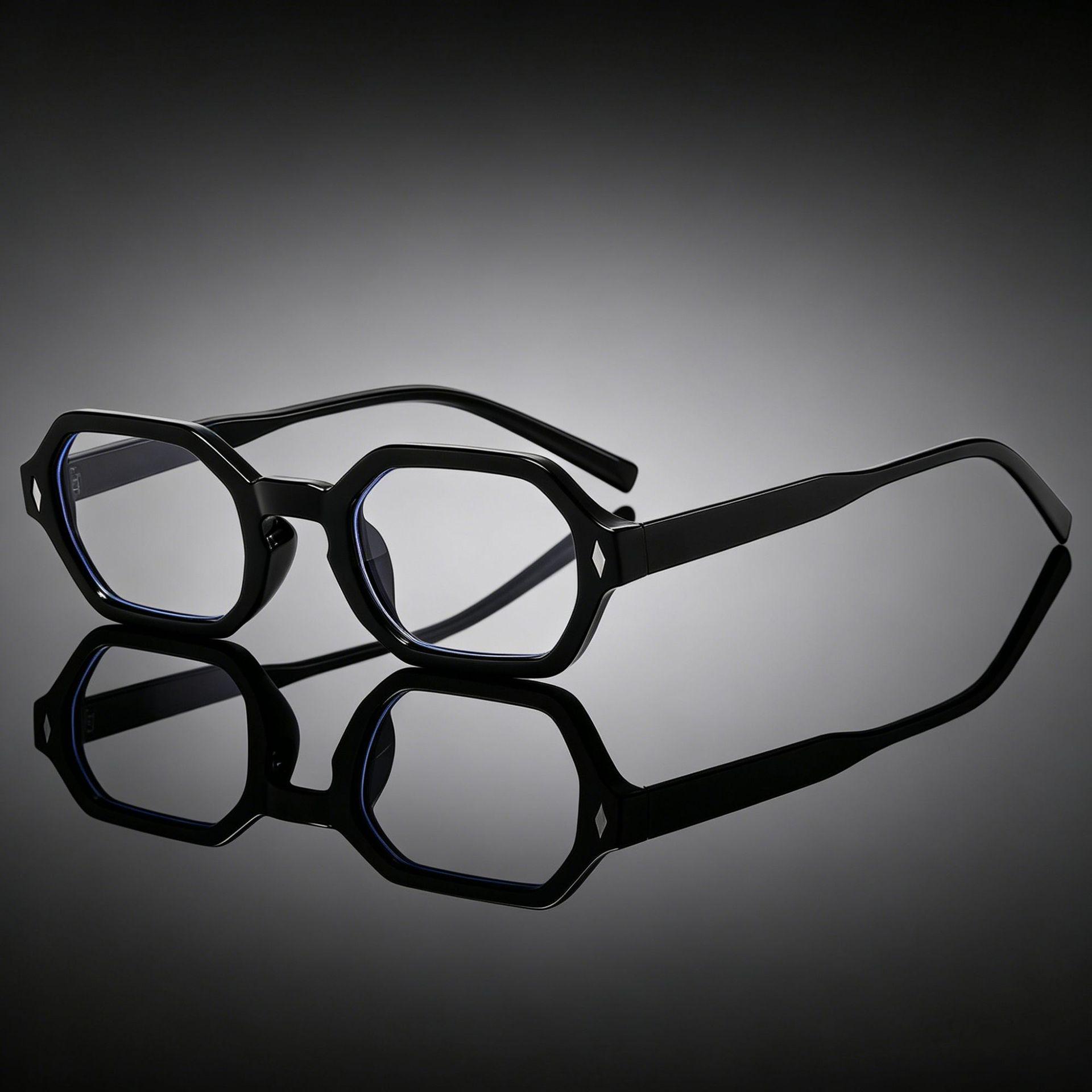 Polygonal Retro Anti-Blue Light Glasses with Flat Lenses – Unisex Fashionable Style (Model P89287)