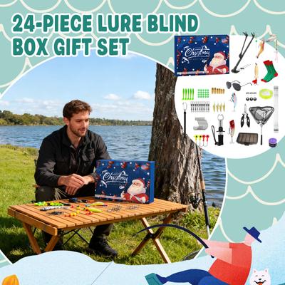 Merry Christmas Advent Calendar Fishing Christmas Countdown, Fishing Tackle Advent Calendar For Fish Adult Men Teen Boys 24-Day Countdown 24pcs