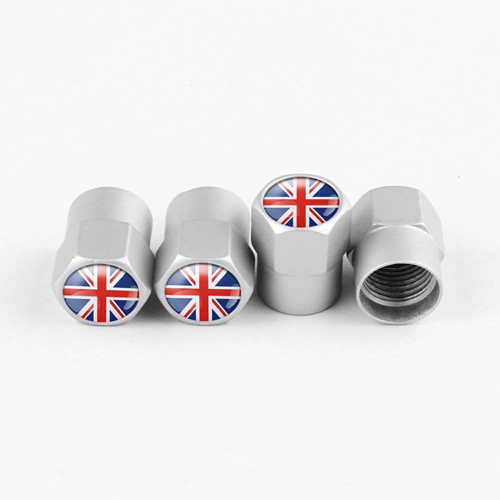 Car Wheel Tire Valve Cap UK England Britain Flag Tyre Valve Stem Cover for Jaguar Land Rover Bentley Martin Rolls Royce MG Aston FG6