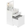 Dressing Table with Mirror, Drawer, and Matching Wooden Stool. White