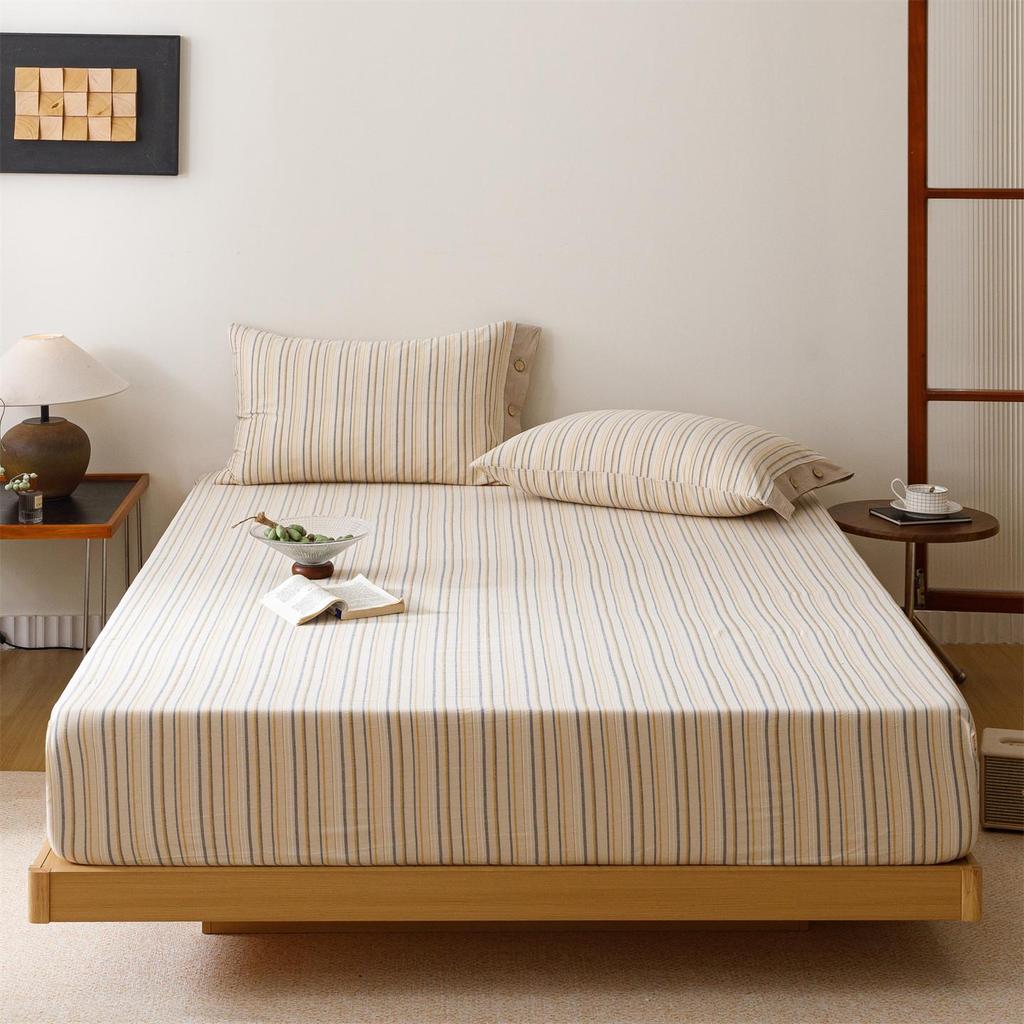 Cotton Fitted Sheet: Soft, Skin-Friendly, Moisture-Absorbing, Sweat-Wicking, Machine Washable Mattress Protector