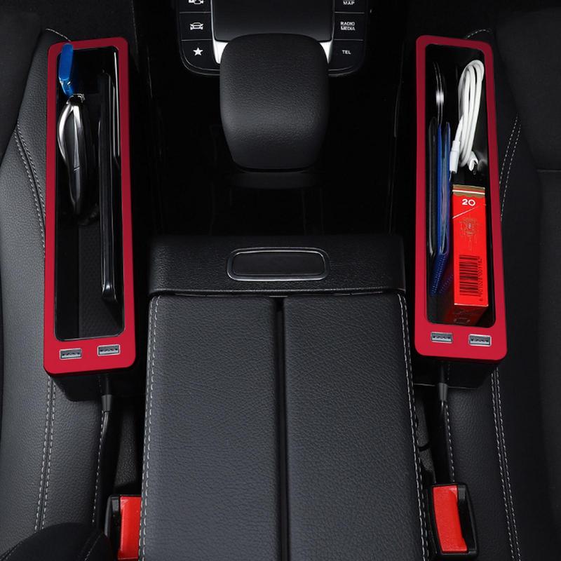 Car Seat Gap Filler Multifunctional Auto Seat Crevice Filler With 2 USB Charging Ports Reusable Console Side Pocket Organizer
