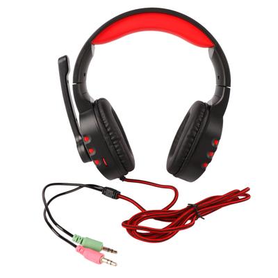 Wired Headphone Noise Canceling Adjustable Headband Over Ear Gaming Headset with Mic for Laptop PC
