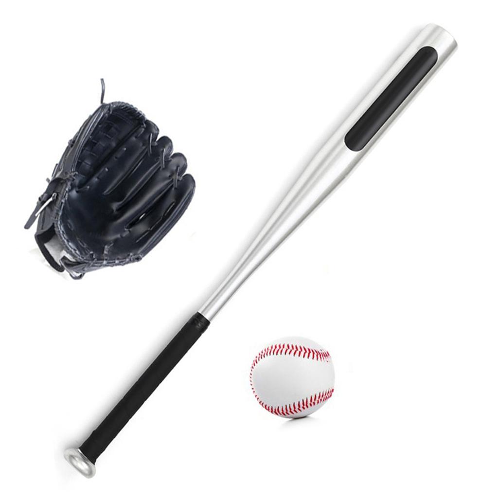 Zestaw Piłek Baseballowych Kij Baseballowy+Piłka Baseballowa+Rękawice Baseballowe 25 cali Aluminiowy Kij Baseballowy 10,5 cala Rękawica Baseballowa PVC