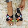 Fashion Women Slippers Colorful Flower Flat Slippers Flip Flops Fashion Summer Shoes Women Comfort Non Slip Beach Sandals Slides Women