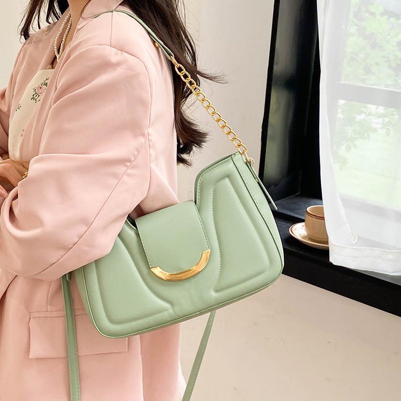 Fashionable Retro Single Shoulder Bag Pu Leather Trendy Crossbody For Women