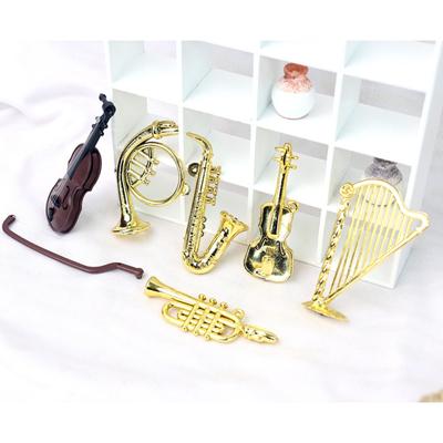 Saxofone Mini Trompete Dourado Saxofone Casa de Bonecas de Plástico Mini Musical Amante de Música