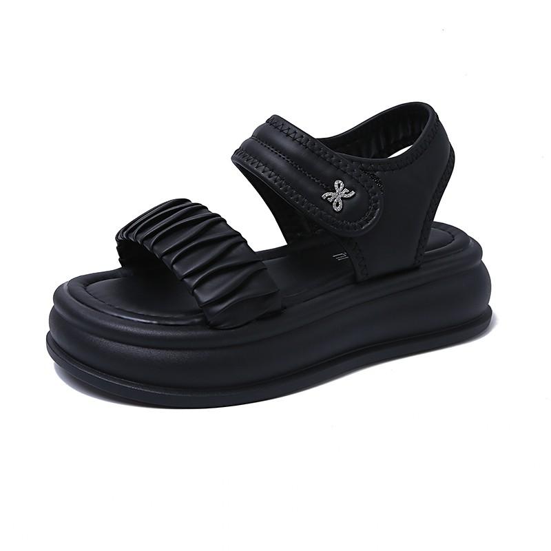 Fashion Sandals 2024 Summer New Style Silver Sports Casual Magic Stickers Beach Shoes for Boys and Girls