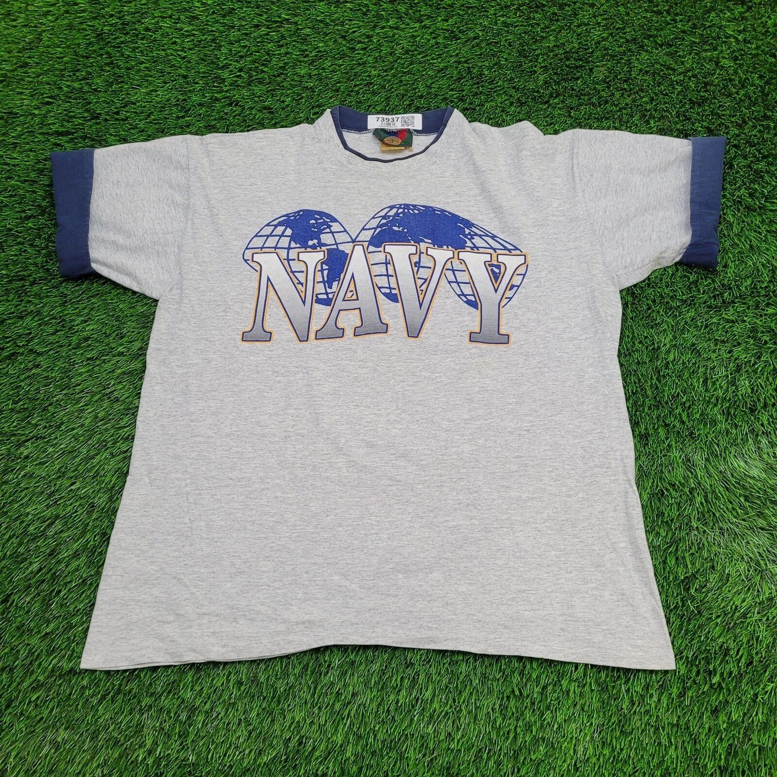 Vintage 90s USN Navy Shirt XL 23x27 Gray Boxy 4XL