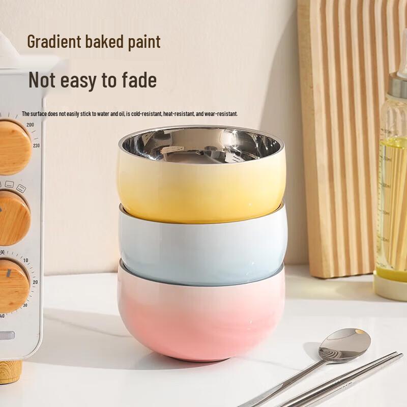 Maxcook 316L Stainless Steel 12cm Colorful Bowl Set (3-Pack)