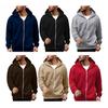 Men Sweatshirt Coat Hooded Long Sleeve Zipper Closure Hoodie Coat with Schoolbag Design Solid