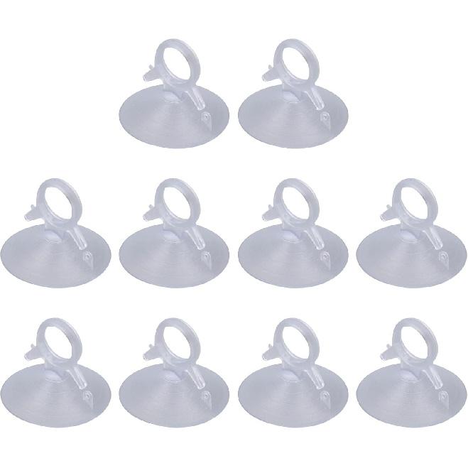 Sanpyl 10pcs PVC Mini Finger Buckle Sucker, Transparent Heavy Duty Suction Cup with Pull Ring Buckle, Portable Glass Puller for Solar Panel, Car, and