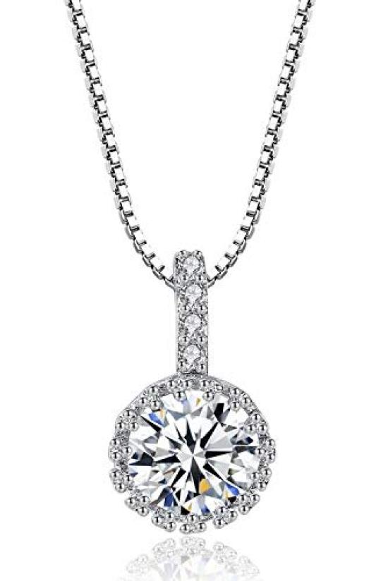 

[Univarc Brand] Zirconia Necklace, Jewelry Cloth, Pouch, Bag, Warranty Card - Luxurious 5-Piece Set Gift Pendant U00071