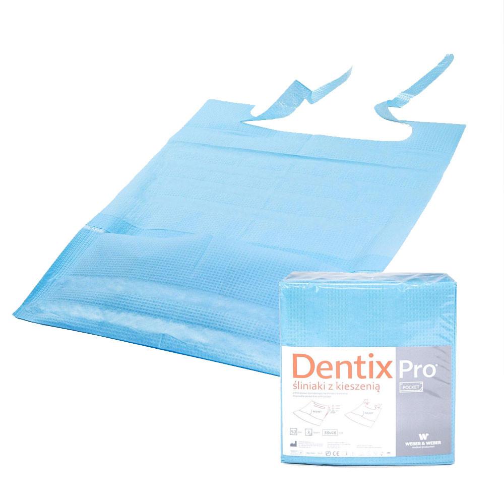 Tandhalsduk med ficka 39cm x 48cm Blåfolierad 54g Dentixpro 50st