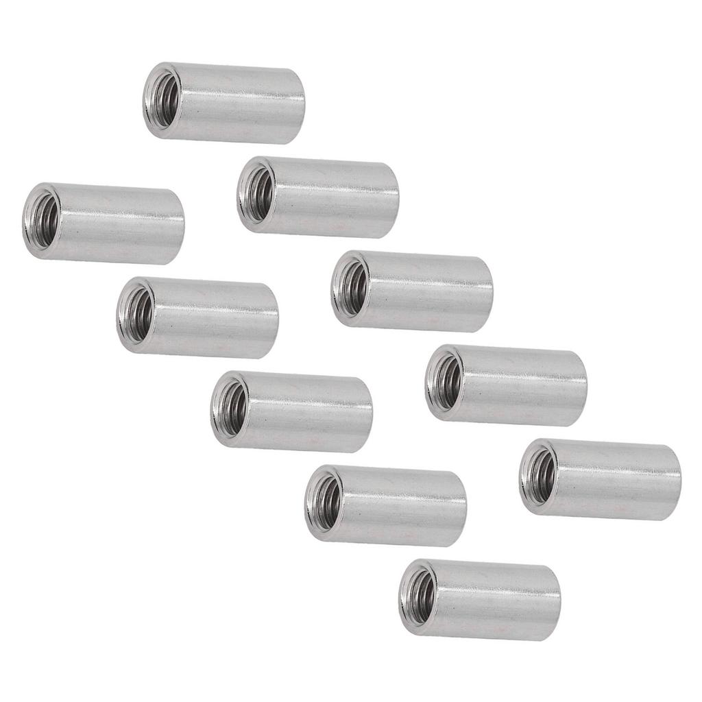 10 stk Koblingsmutter Rund M12 Rustfritt Stål Stangkoblingsmutter Innvendig Gjenge Festeelement