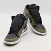 DQ8426-092 Nike Air Jordan 1 Mid Negro Verde Oliva Medio Vela Blanco (De hombre)