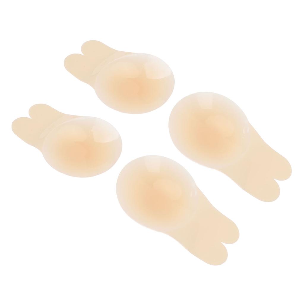 2 Pairs Rabbit Ear Shape Lifting Nipple Cover Reusable Self Adhesive Nipple Patch Waterproof Nipple