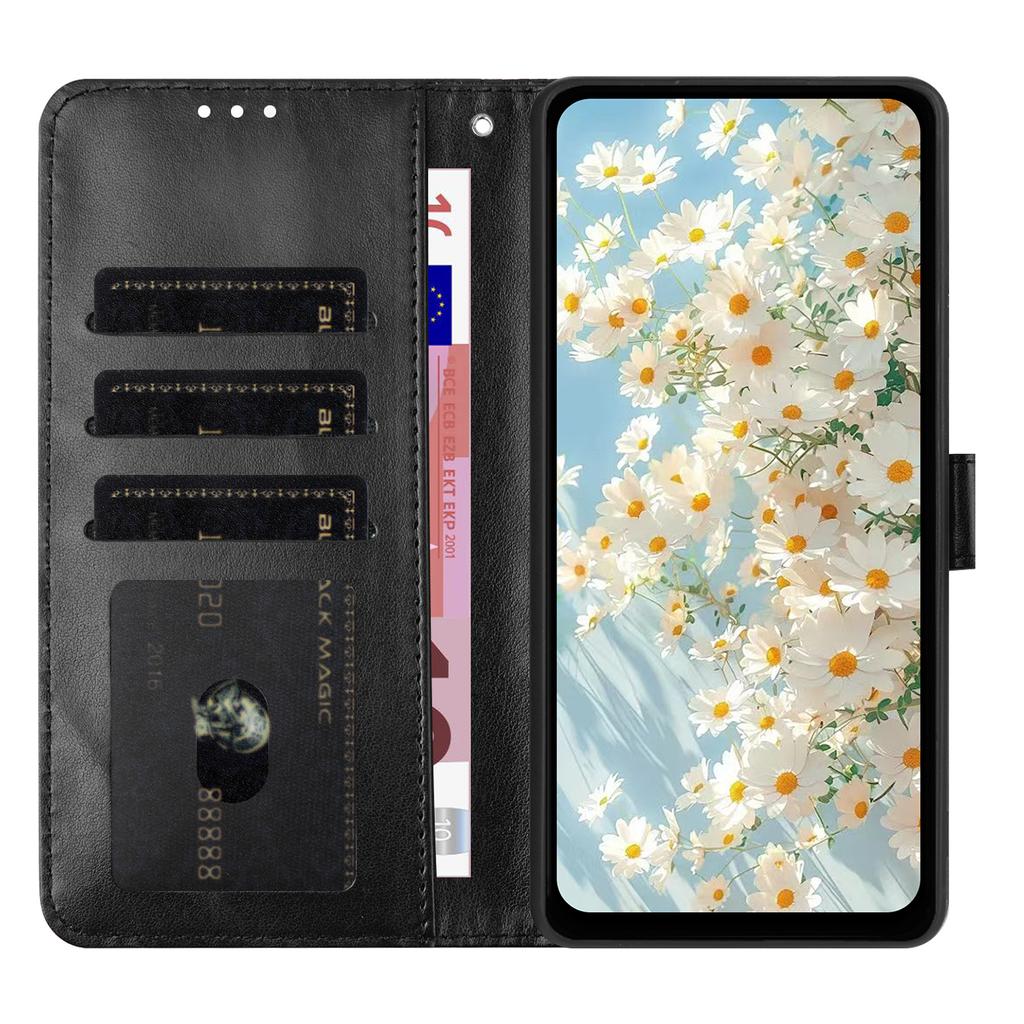 For iPhone 16e Leather Case Daisy Imprint Wallet Stand Phone Protective Cover