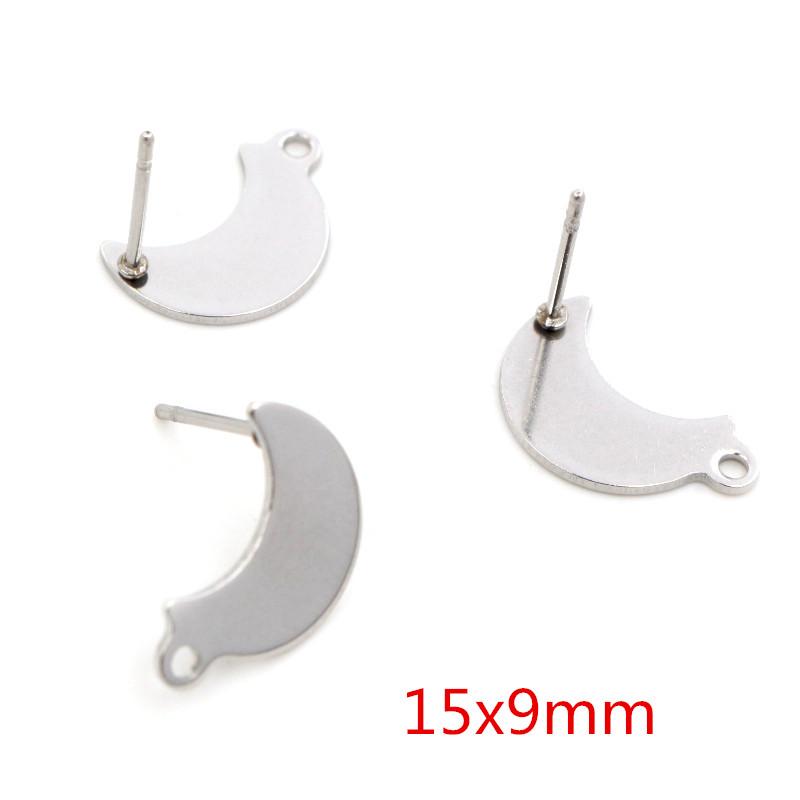 20pcs 316L Stainless Steel Geometric Earring Stud Earring Posts Connector Fashion Styles DIY Jewelry Making Findings Accessories