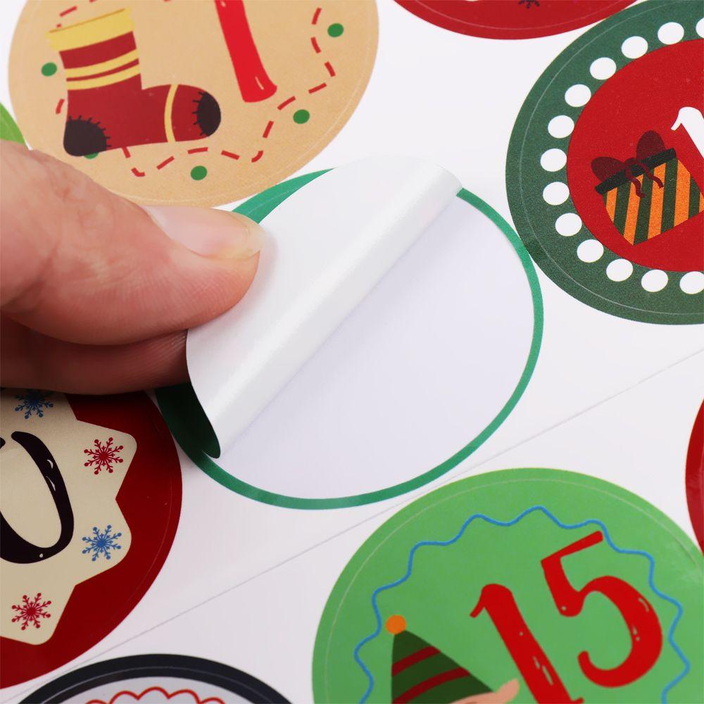 Merry Christmas Multi-Function Adhesive Label Number Stickers Advent Calendar Paper Stickers