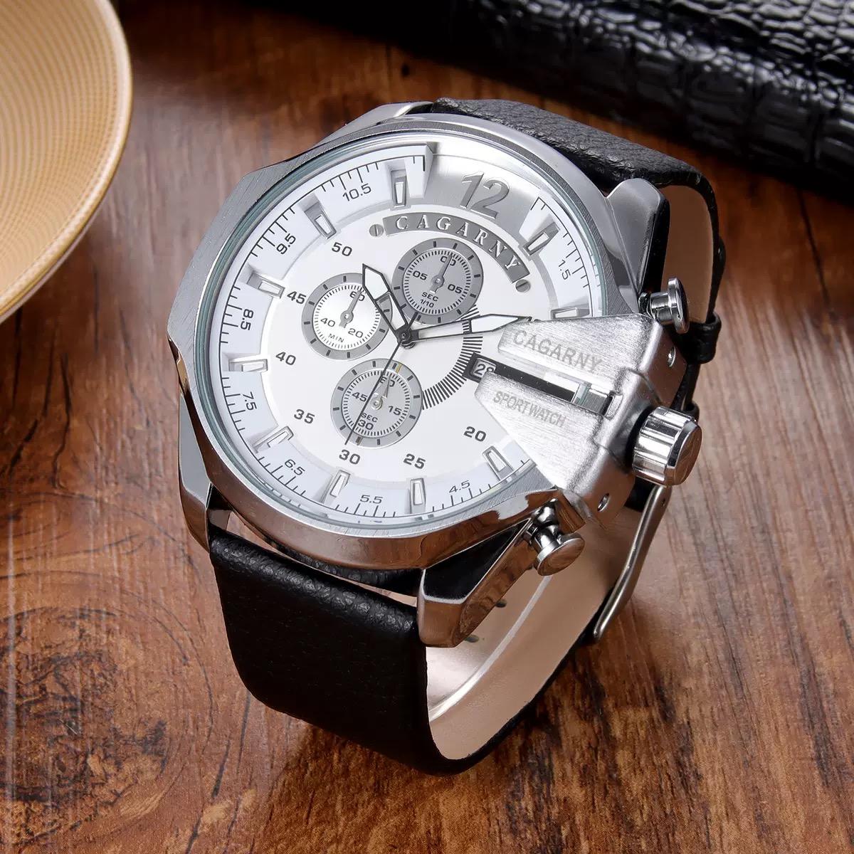 

XIAOMI Высококачественные спортивные часы для мужчин Бренд Cagarny Большой циферблат Кварцевые Синие Деловые Наручные часы Relogio Masculino Relojes Hombre