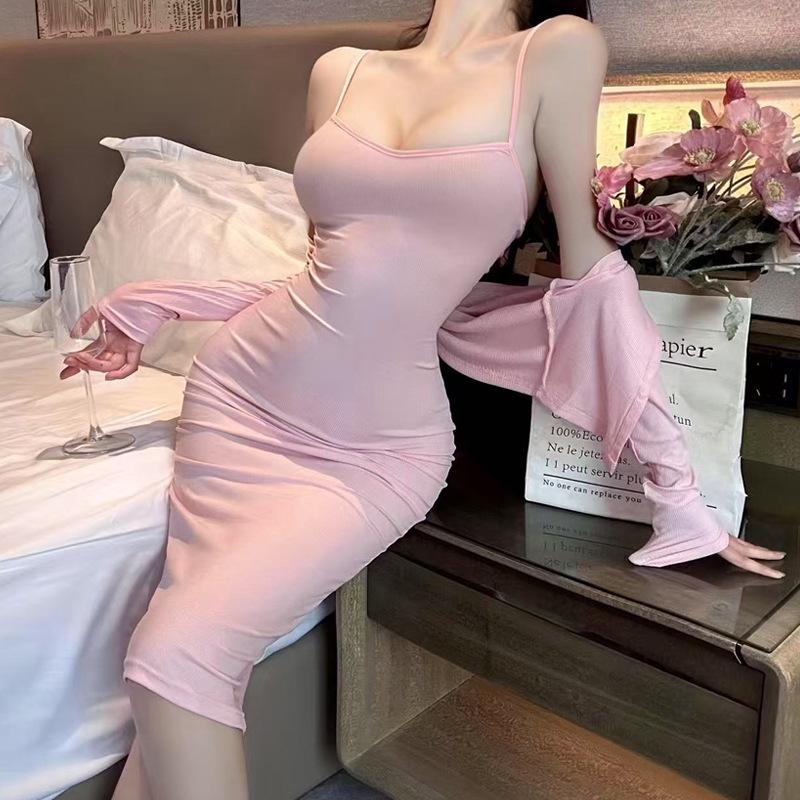 Sensual Hip-Hugging Dress Set - Erotic, Easy-Wear Lingerie for Small Busts