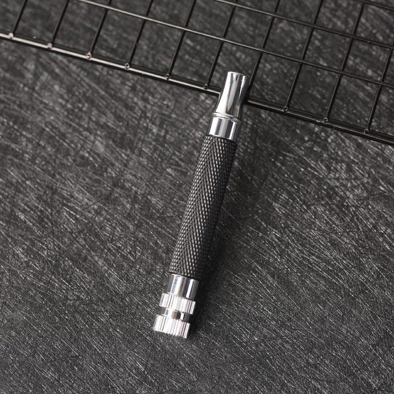 Yaqi Mens Chrome Color And Black Safety Razor Handle Portable Travel Replace Accessory For Shaving Brush 2025