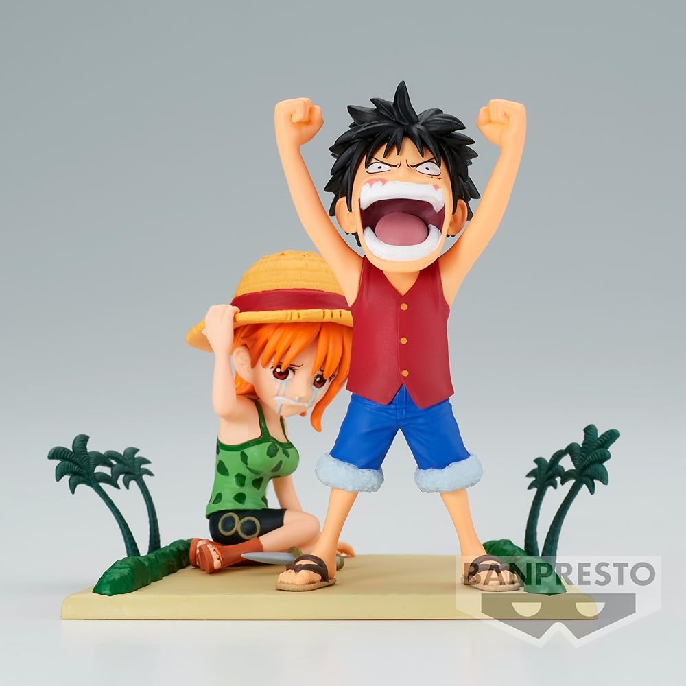 Banpresto One Piece Log Stories Luffy & Nami Collectible Figure 10cm Anime Character Toy