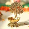Lanterna Kalpavriksha in Ottone Puro per Puja | Deepak Religioso per Mandir, Tempio, Ufficio e Decorazione Domestica