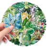 50PCS Transparent Leaf Stickers: Cartoon Green Plant PET Waterproof Decor for Journals, Phones, and Computers
