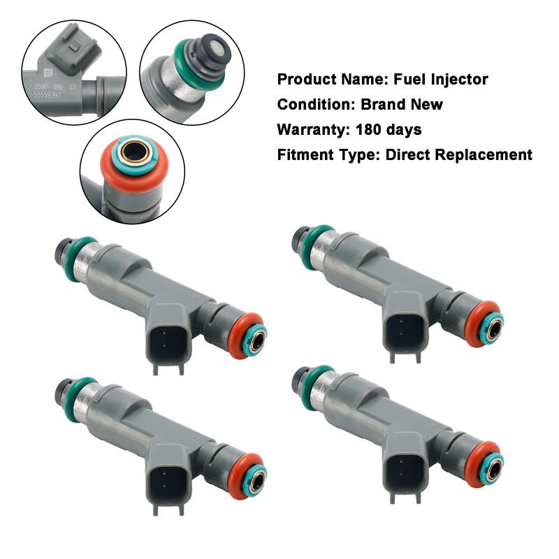 4PCS Fuel Injector 55559397 Fit for SAAB 9-3 2.0L Turbo 2007-2011 8653608