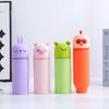 Cartoon Foldable Pen Case Dirt Resistant Silicone Pen Container Cute Animal Piggy Frog Rabbit Pencil Holder for Students