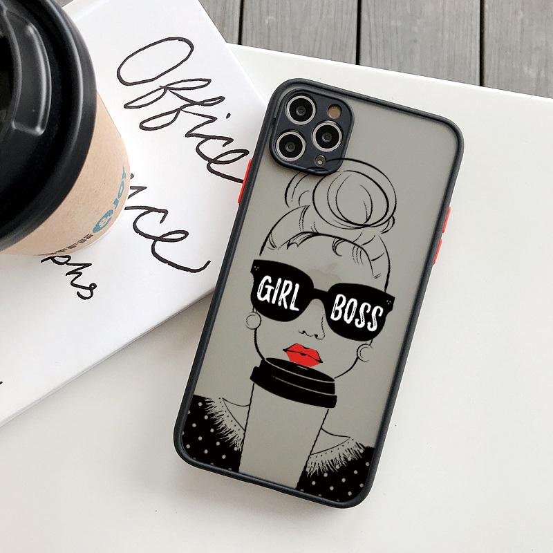 Girl Boss Women Coffee Phone Case For iphone 16 12 11 14 13 15 Pro Max X XS XR SE 2020 7 8 Plus Fashion Lady High Heel Covers