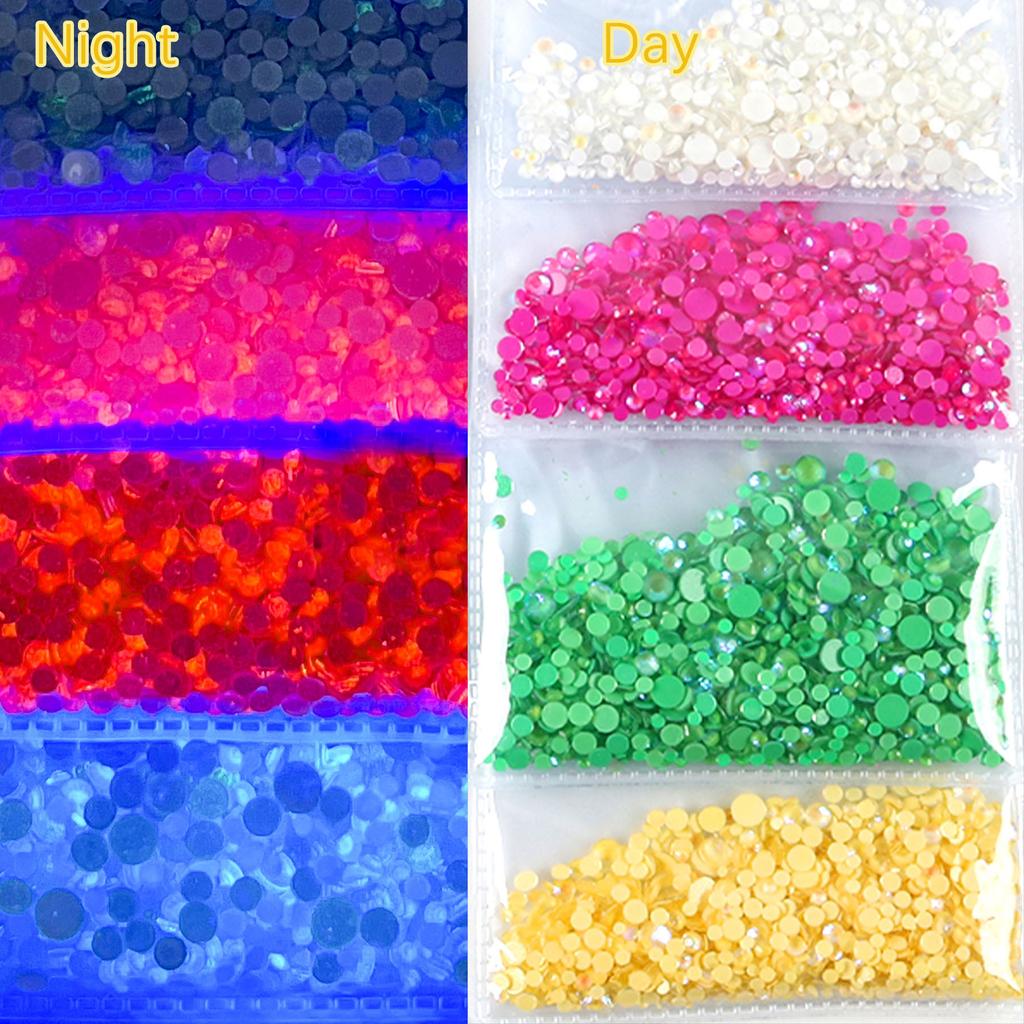 Mixed Mocha Flat Bottom Drill Neon Fluorescent Drill Diy Mobile Phone Accessories Glass Crystal Nail Sticker Drill Nail Art