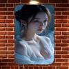 D Metal Sign Vintage Asian Girl Hot Spring Metal Wall Art Retro Decor for Home Bar Cafe X Inch