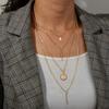 Women Necklace Three-layer Hip Hop Style Adjustable with Extended Length Hollow Chain Round Pendant Lady Clavicle Necklace Neck Jewelry