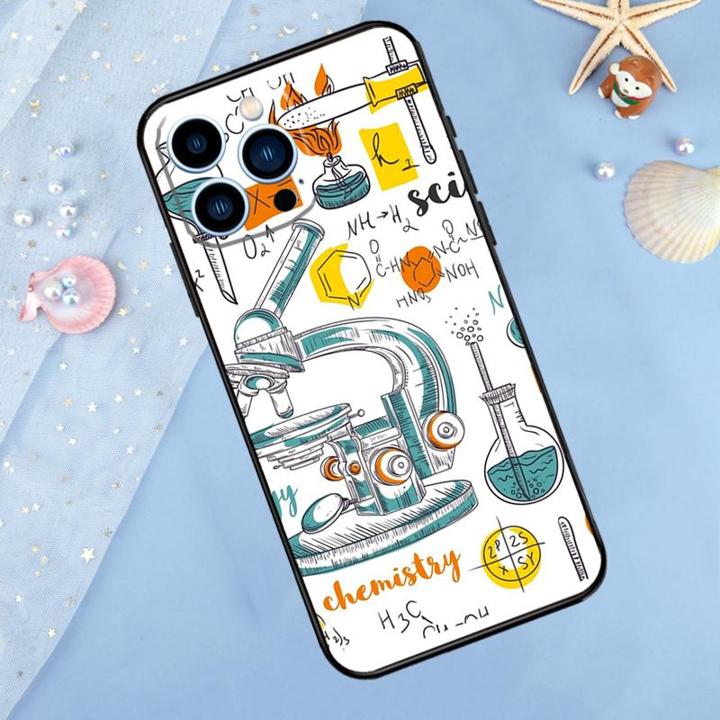 Vintage Seamless Chemistry Laboratory Phone Case For iPhone 15 16 Pro Max 13 11 12 14 Pro Max XR XS X 7 8 Plus 12 13 Mini Cover